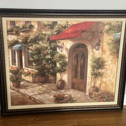 Framed Oil Painting "Italiano Villagio I" Signed by Nan