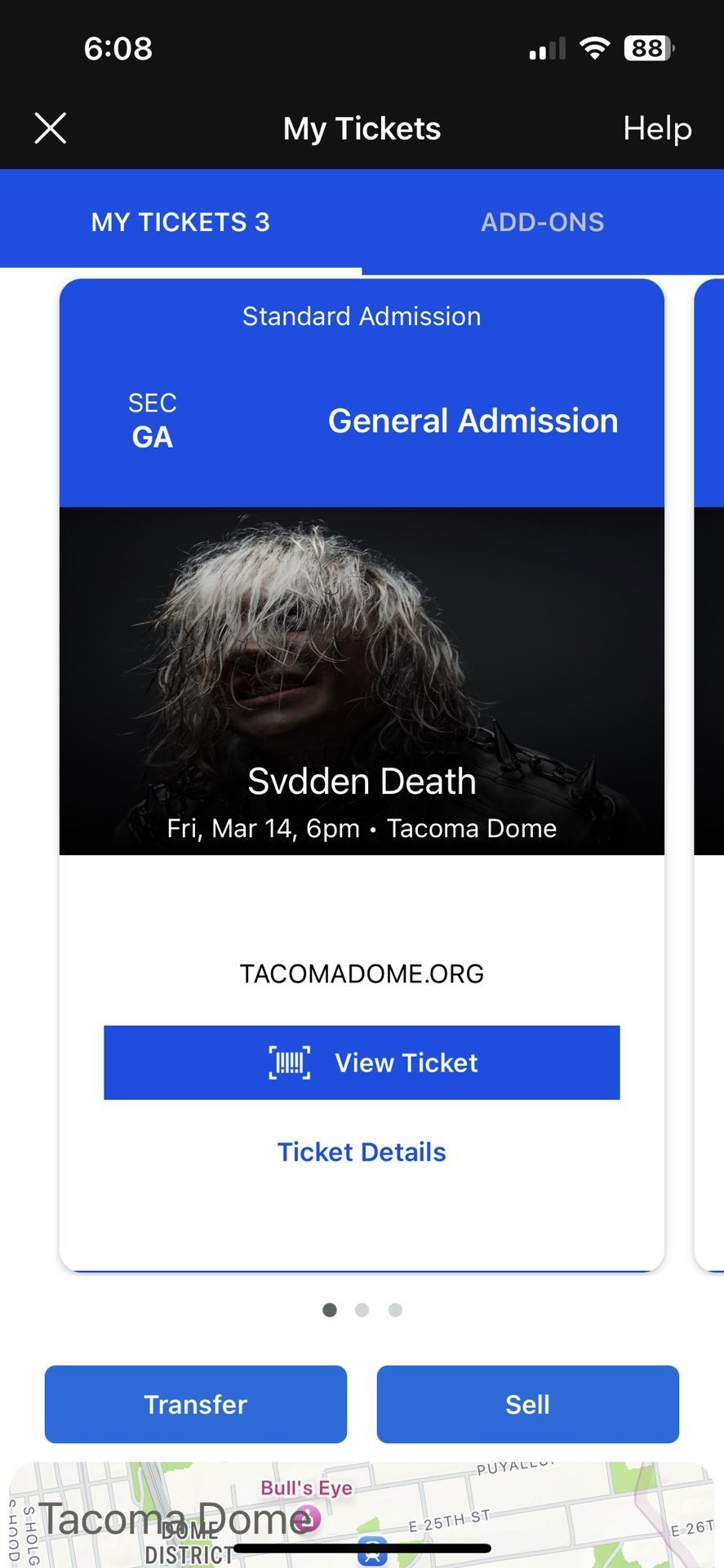 svdden death tickets VOYDOME