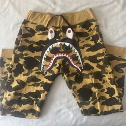 Bape Yellow Camo Shark Pants 