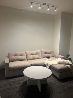 Beige minimalist couch