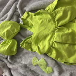 Tinkerbell Baby 3m-9m Outfit With Shoes And Bow