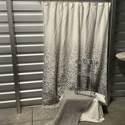 Fabric Shower Curtain/Shelf/Rug