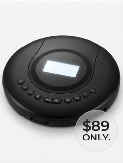 Premium Portable Bluetooth CD Player – Dual Headphone Output – Internal Rechargeable Battery