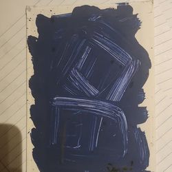 Abstract Blue Brushstroke Art Canvas Set