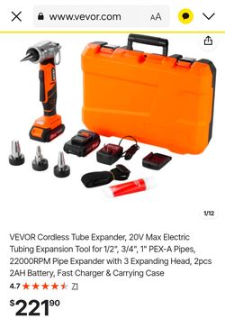 VEVOR Cordless Electric PEX Tube Expander Kit