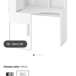 IKEA Micke Corner workstation, white, 39 3/8x55 7/8 "