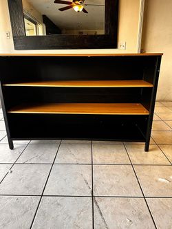 55" W Kitchen Island with Large Countertop and Seating Area, Modern Wooden Coffee Bar Table, Brown and Black