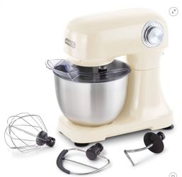 Dash Tilt Head 3.5qt 12-Speed Stand Mixer with 3 Attachments Cream