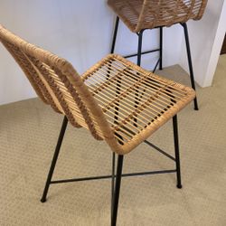 Set Of Rattan Bar Chairs