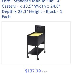 Lorell 25 inch deep mobile file cabinet. New inbox