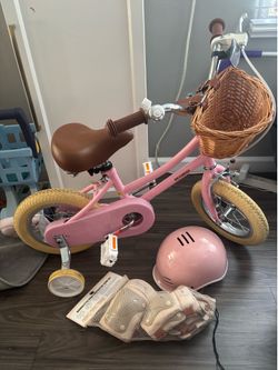 Pink toddler bike