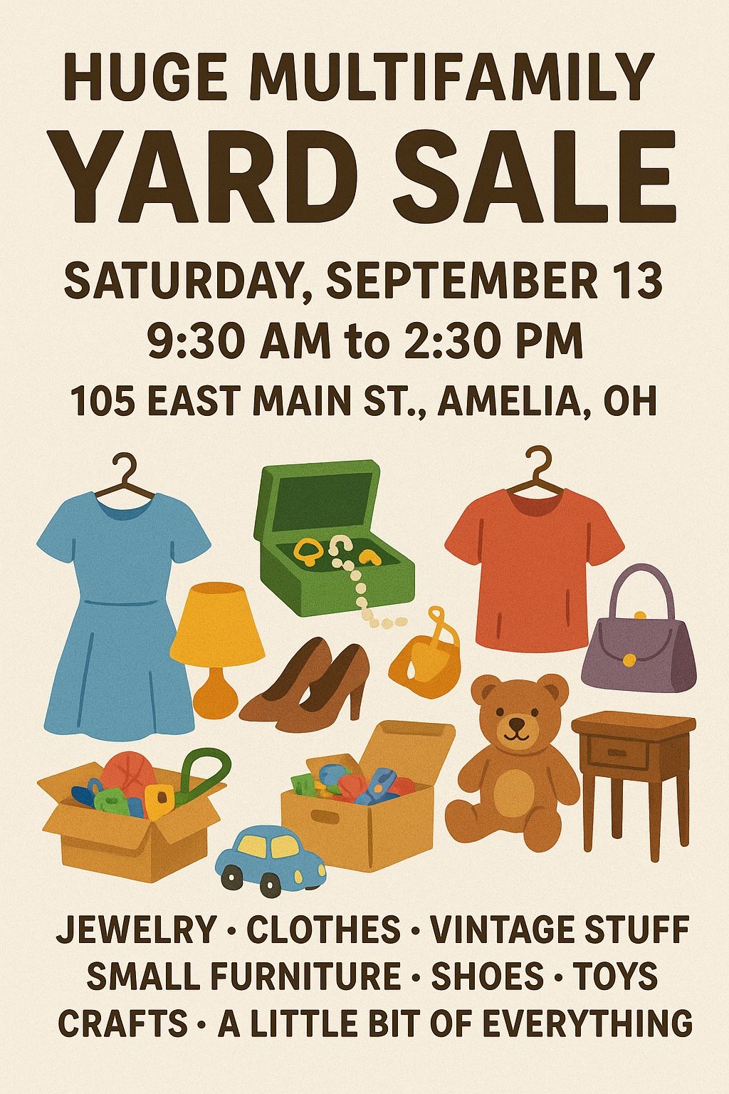 HUGE MULTI-FAMILY YARD SALE!!! Raising money for a Missions Trip
