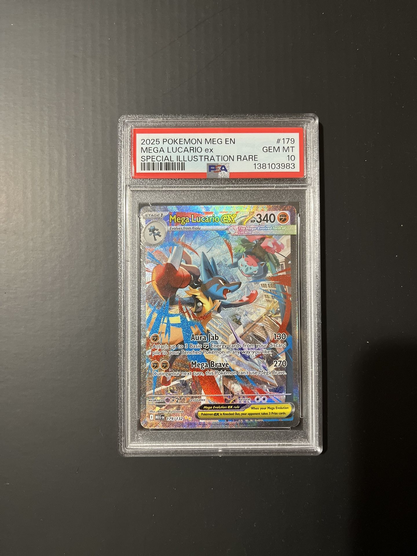 2025 POKEMON MEGA EVOLUTION SPECIAL ILLUSTRATION RARE MEGA LUCARIO EX PSA 10