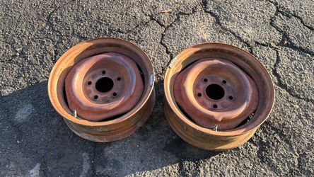 Two 14x5 Inch disk brake steelies for Chevy and GM Cars 5x4.75 Lugs