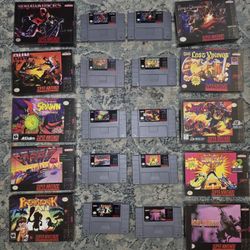 Lot of 10 SNES Games And 10 Boxes. Super Nintendo. **READ**