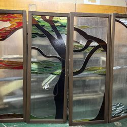 Four Seasons Stain Glass Panels
