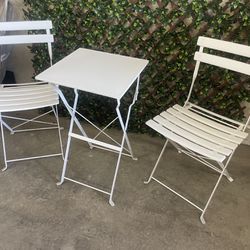 Patio,Outdoor Furniture,2 Chairs And Table Metal,Bistro Set.