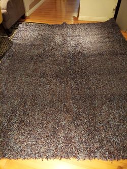 10' x 8' Shaggy Grey and Blue Area Rug