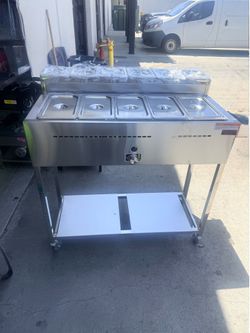 Carrito para comida caliente con salseras