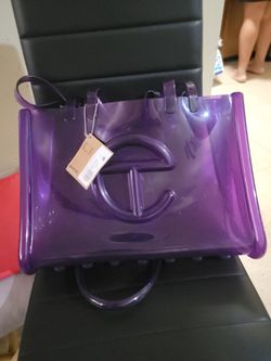 Telfar purple Jelly sandles and bags