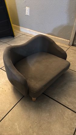 Modern Pet Sofa Bed / Mini Couch for Dogs & Cats (Grey Velvet)