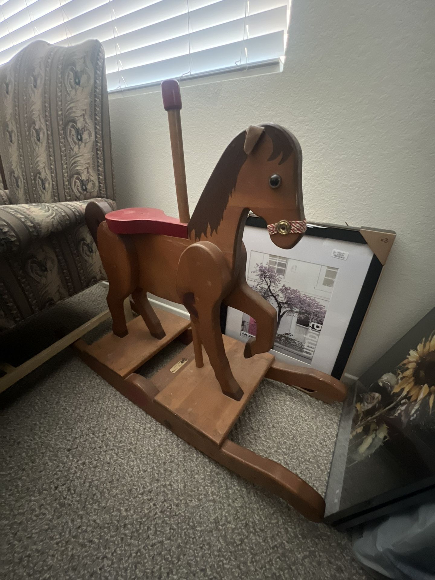 Antique Wooden Rocking Horse