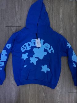 Sp5der Blue Hoodie with Tags
