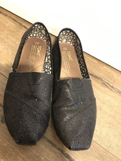 Black Glitter TOMS Woman’s Size 7