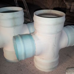 Large PVC Sewer Pipe Tee 20" OD Junction T Super Mario Nintendo Decor Decoration Cross SDR 35 Gasketed 4 Way Fitting 