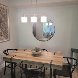 Mid century Modern Wooden Dining Table with Chairs