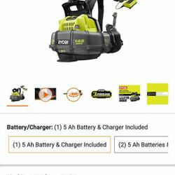 Ryobi 40v 145 MPH Backpack Blower Kit