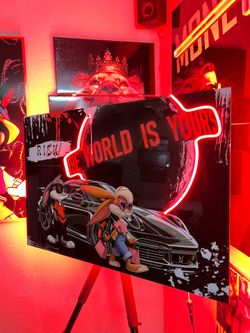 Custom led wall art- bugs bunny- homemade