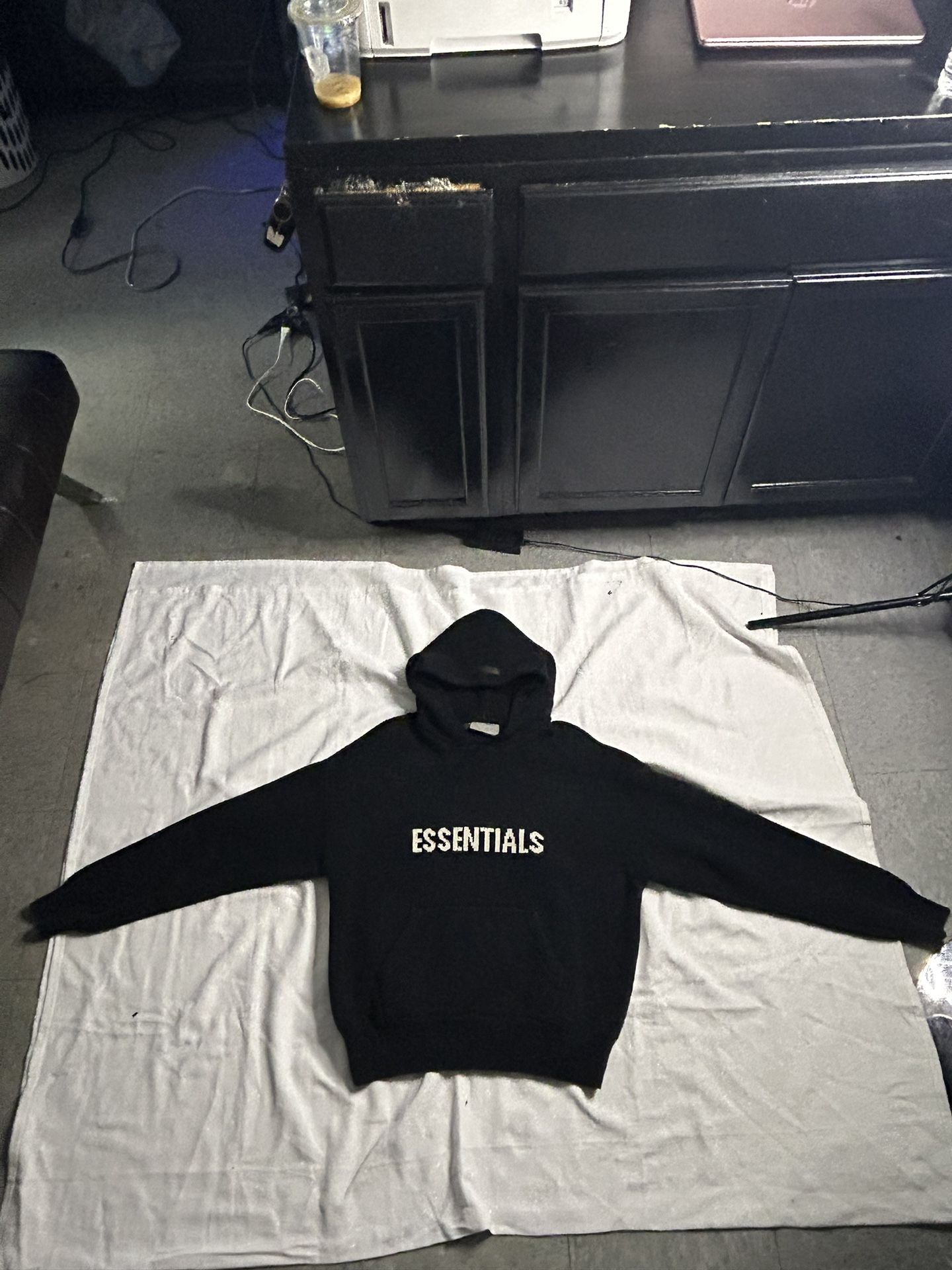 Knitted Black Essentials Hoodie