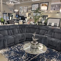 Sectional With 3 Manual Recliners