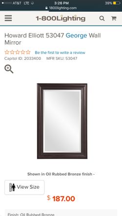 Howard Elliot wall Mirror (Retails for $190)!!!