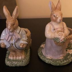 Avon Spring Time Collection Easter Bunny Tea Candle Holders