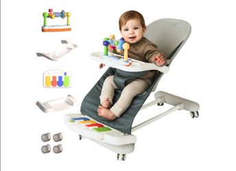 🍼 CuddoBaby Baby Bouncer 4-in-1 on Wheels – Blue 🍼