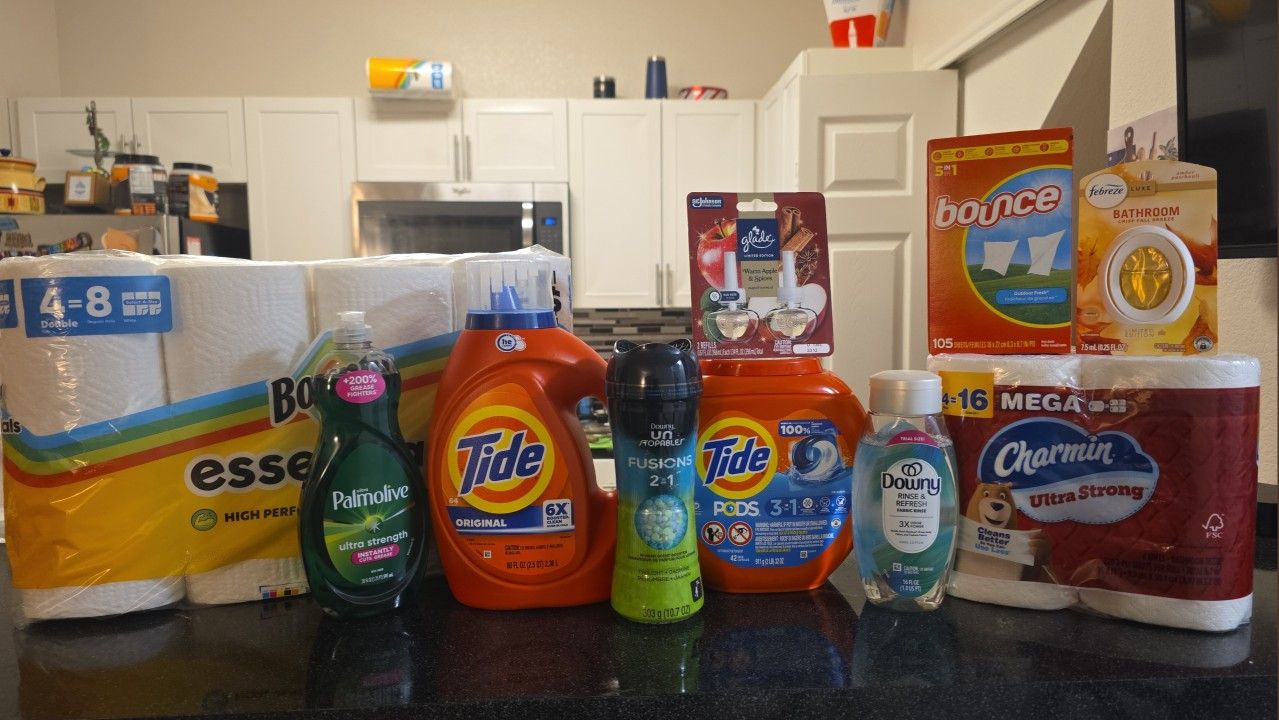 Household Essentials Bundle β Tide, Charmin, Bounty, Glade + More!