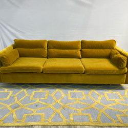 ( Delivery Available ) MCM Velvet Yellow Sofa