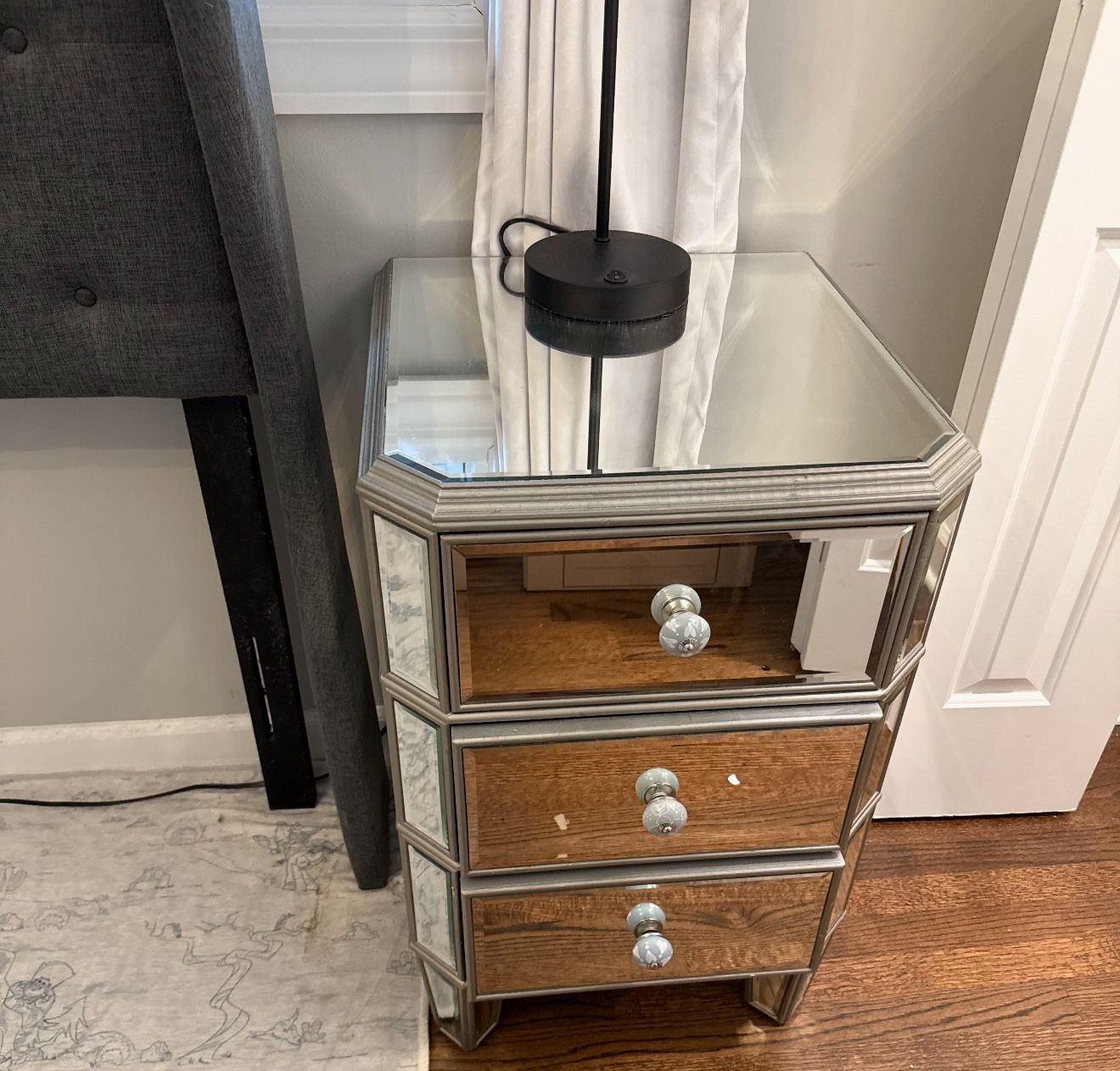 Mirror Nightstands / 3 Drawer Bed Side Tables