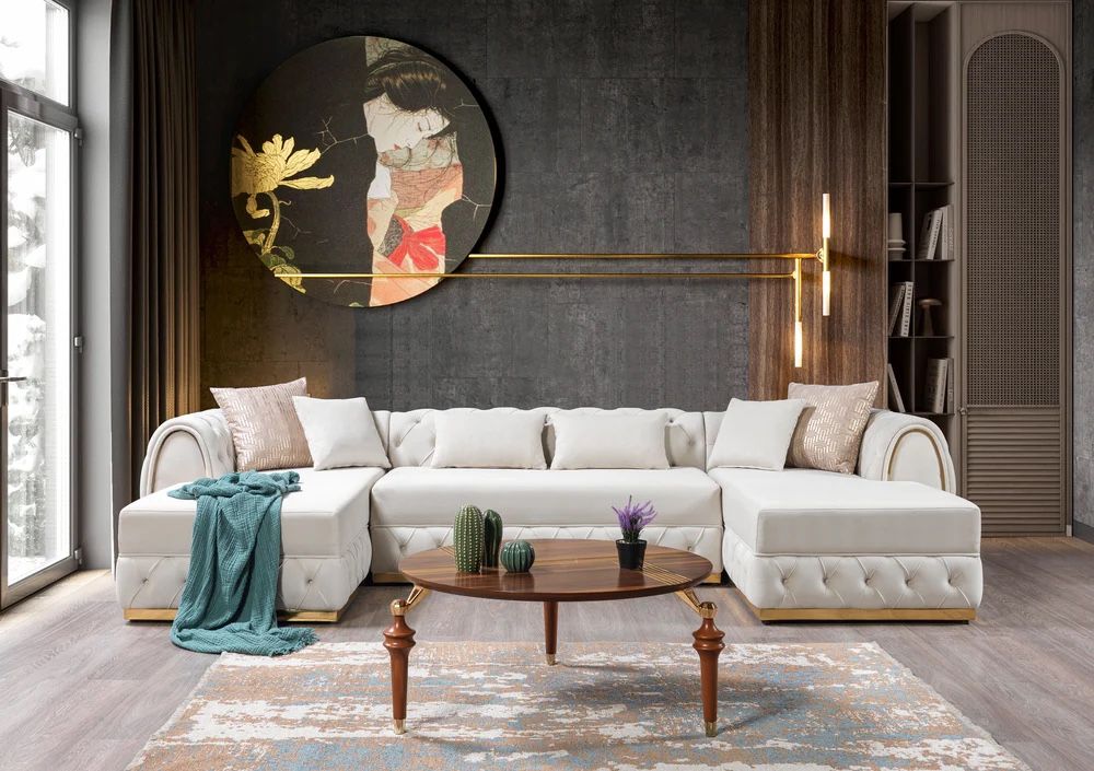 Jessie Ivory Velvet Double Chaise Sectional Best Seller,All Products : American Fashion Style Bags On Sale