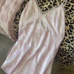 Love shack fancy x VS PINK slip dress pink bows rhinestones new