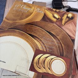 2 boxes (16 total) gold chargers