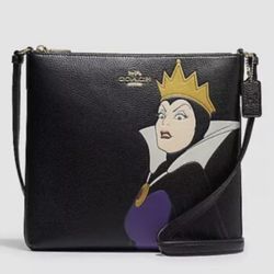 NWT Coach X Disney Women's Rowan File Bag With Evil Queen Motif Black Multi