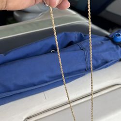 14k Solid Yellow Gold Rope Chain