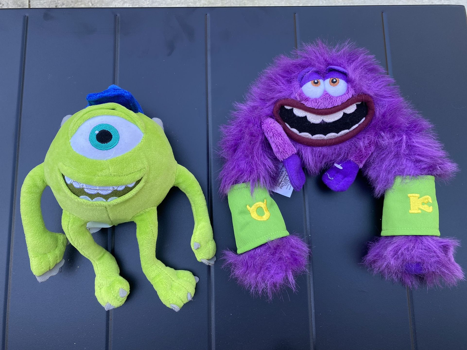 Disney Pixar Monster's Inc University Mike Wazowski and Art plush stuffed lot 2