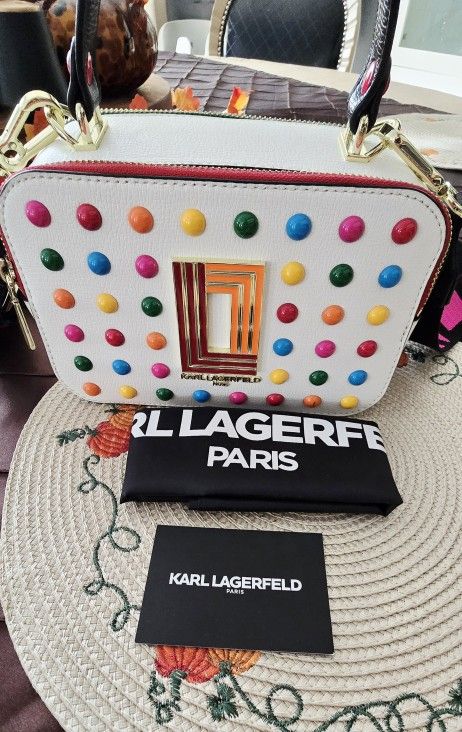Karl Lagerfeld Paris
Simone Embellished Logo Leather Two Way Camera Bag