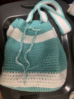 crochet mosaic bucket bag