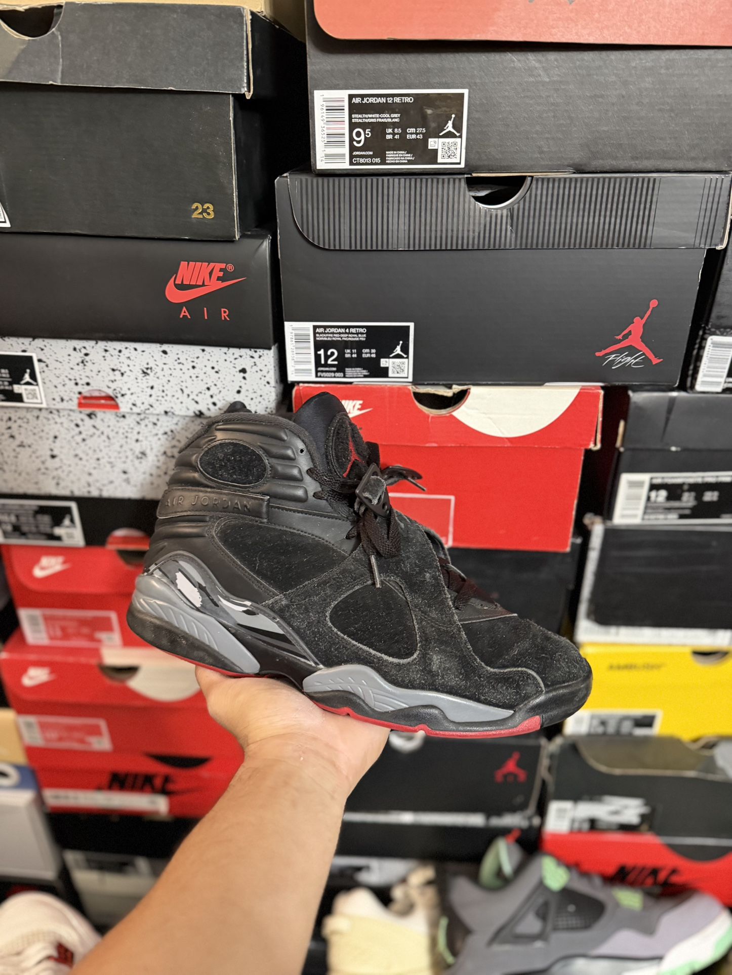Jordan Black Cement 8s size 11 USED 