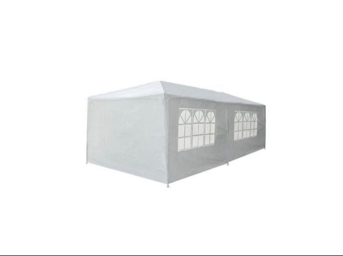 10 ft. x 20 ft. White Wedding Party Canopy Tent Outdoor Gazebo with 6 Removable Sidewalls